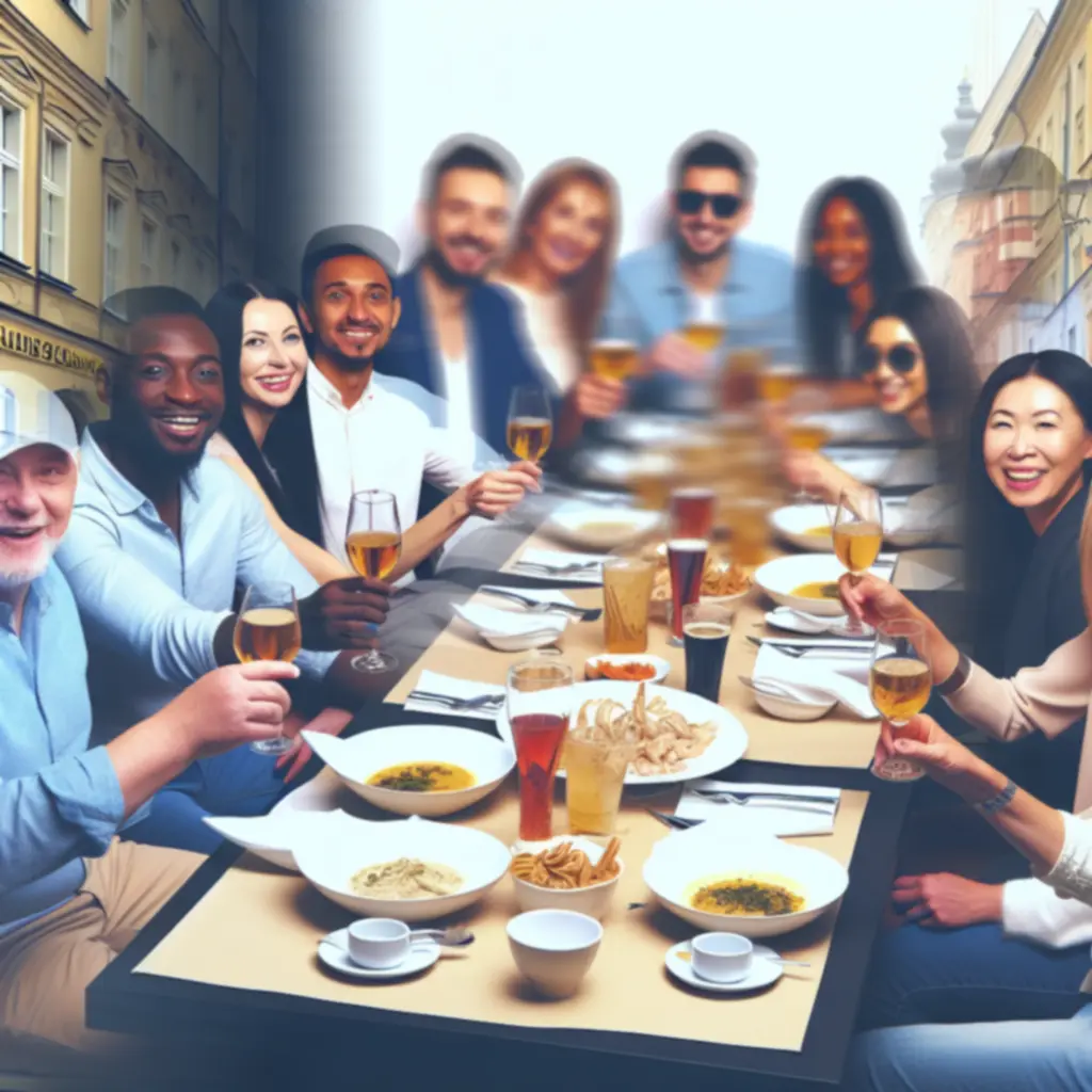 Goście BoberLounge śmiejący się przy stole podczas kolacji