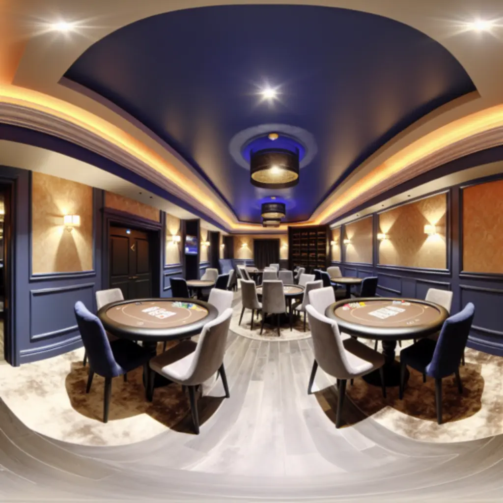 Przytulne wnętrze baru BoberLounge z oświetlonymi stolikami