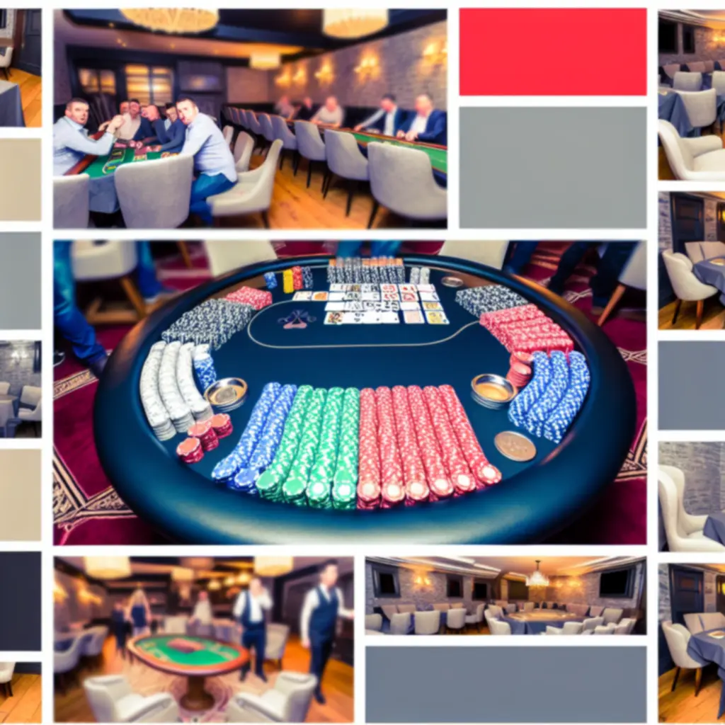 Nastrojowe stoliki pokerowe przygotowane na wieczorne wydarzenie w BoberLounge