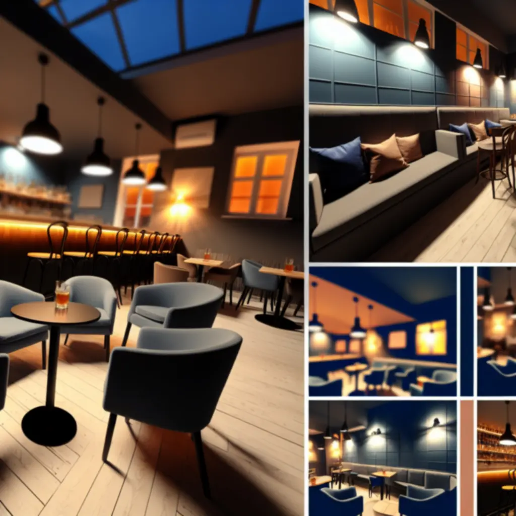 Przytulne wnętrze baru BoberLounge w ciepłych barwach